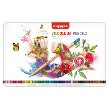 Crayoni colorati - BRUYNZEEL - Espressione - Astuccio in metallo - 36 pezzi - Multicolore