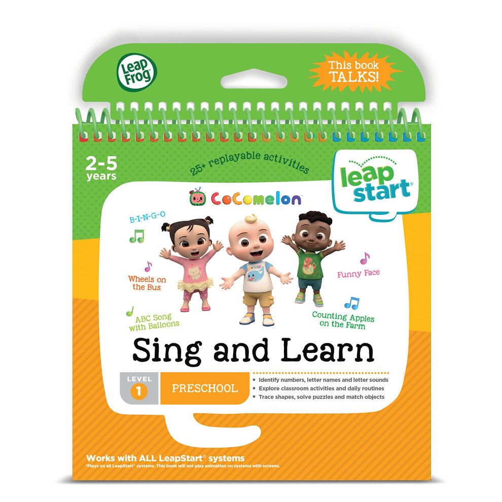 LeapStart Level 1 (Nursery) CoComelon Sing and Learn Book, Compatible with LeapStart Systems, 25+ Interactive Games & Activities, Educational Book for