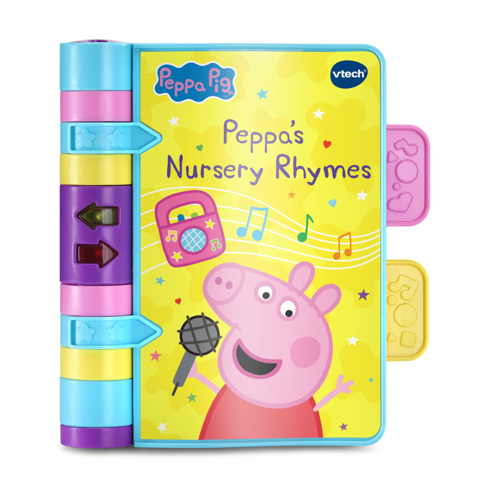 Peppa Pig: Peppa's Nursery Rhymes, Official Peppa Pig Book with Nursery Rhymes, Wipe-Clean Pages, Lights, Songs & Sound Effects, Interactive Toy for