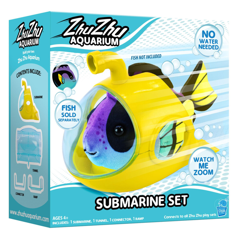 Zhu Zhu Pets | Zhu Zhu Aquarium Submarine Playset (fish sold separately) | Electronic Pets | Ages 4+, Blue