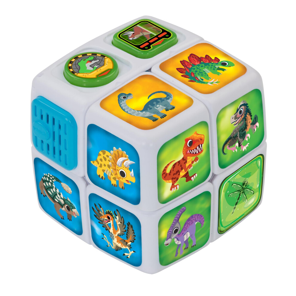 Cube Adventures Dino Discoveries, Interactive Twisting Cube with Dinosaur Facts and Phrases, Activities and Quiz, Interactive Toddler Toy 4, 5, 6Plus