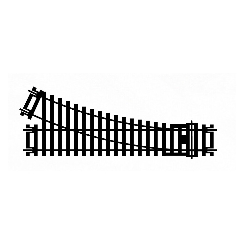 R8073 OO Gauge Right Hand Point Track - Extra Track Pieces for Model Railway Sets, Model Train Track Pieces - Scale 1:76, Black