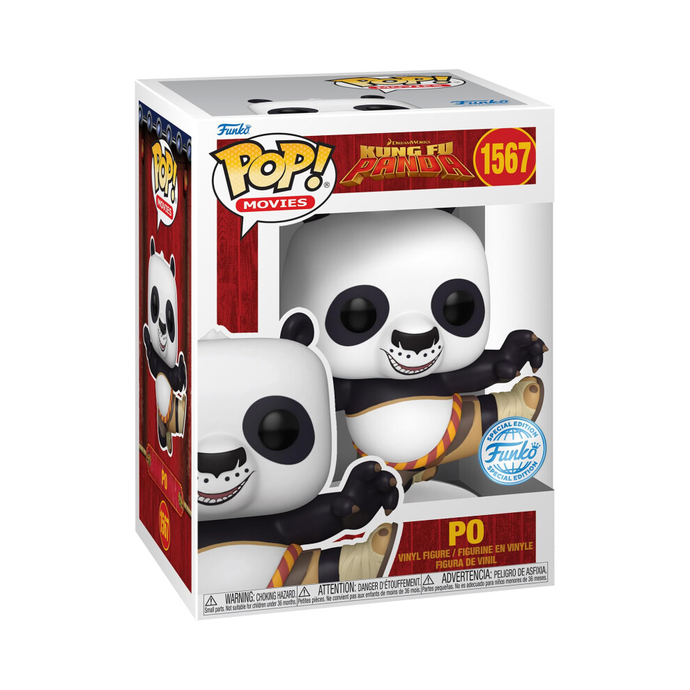 Pop! Movies: Dream Works 30th - Po - 1/6 Odds for Rare Chase Variant - Flocked - Kung Fu Panda - Collectable Vinyl Figure - Gift Idea - Official