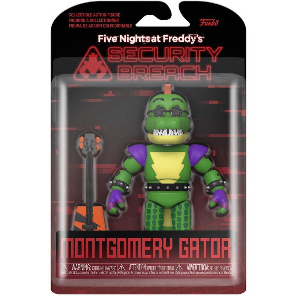 Action Figure: Five Nights At Freddy's (FNAF) - PizzaPlex - Montgomery Gator - Collectable Toy - Gift Idea - Official Merchandise - Video Games Fans