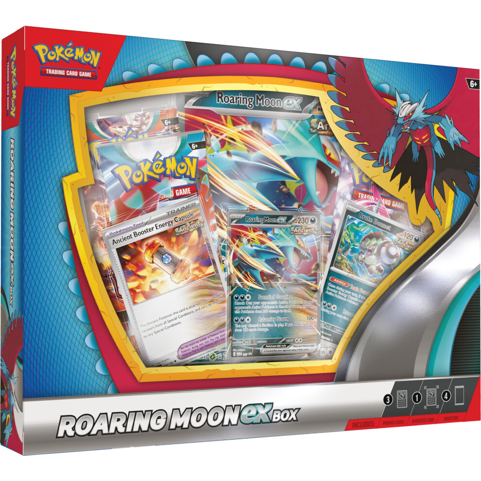 TCG: Roaring Moon ex Box (1 Foil Promo Card, 1 Oversize Foil Card & 4 Booster Packs)