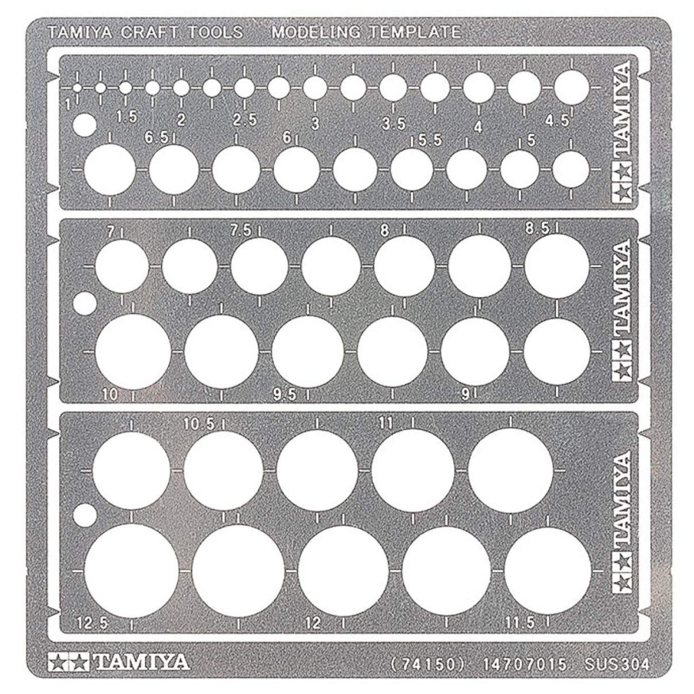 74150 Circle Stencil PE (3) 1-12.5 mm, Craft Tools, Model Making Accessories, 300074150