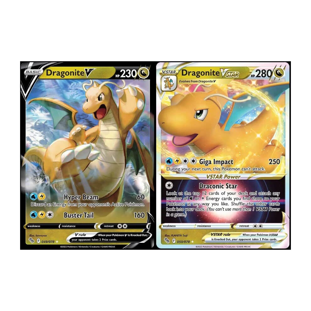 New Pokémon Dragonite V & Vstar 050/078 - Pokemon Go - Ultra Rare Card Lot