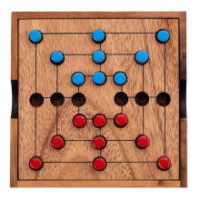 - 350270- Wooden nine men's morris - eco board game - travel game - 13.8 x 13.8 x 3 cm - 2 players
