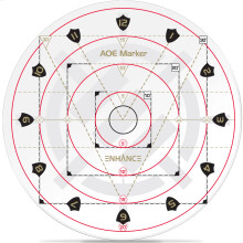 Spell AoE Damage Marker for Tabletop RPG Games - D&D Area of Effect Template Quickly Determines Spell Effects on 1" Grid Battle Maps or Grid-Less Mat