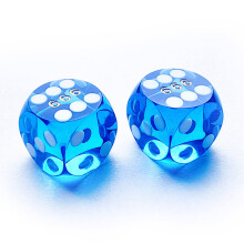 Bescon Professionelle Przisionswrfel, runde Ecke, 5/8 Zoll (16 mm), mit zuflliger Seriennummer, Przisionsschnittwrfel, 16 mm, Edelsteinblau, 2-t