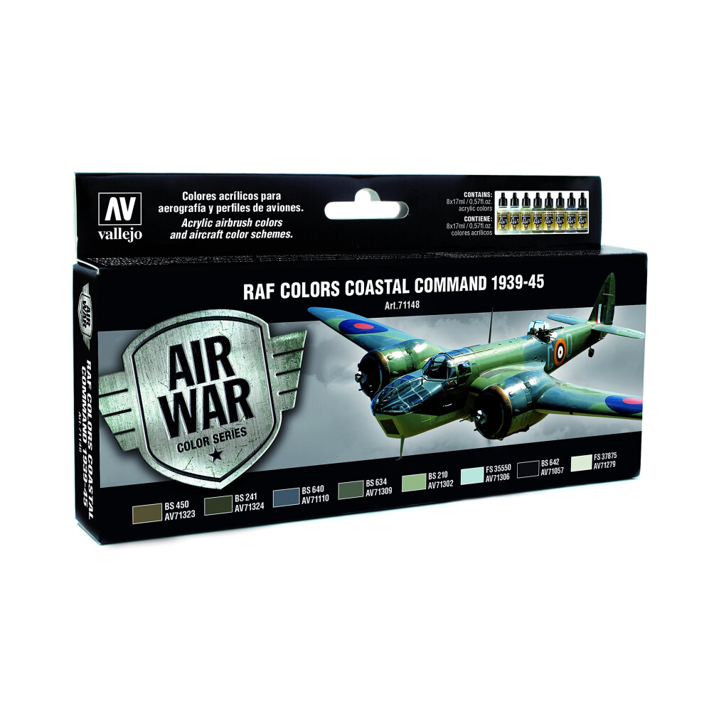 Vallejo"RAF & FAA Coastal Command 1939-45" Model Air Colouring Kit,17 ml (Pack of 8)