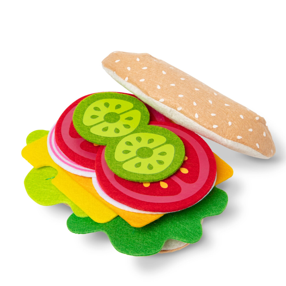 Felt Food Sandwich Play Food Set | Role Play Toy for Children | Sensory Toy | 3+ | Gift for Boy or Girl, Assorted Colours Lime Green