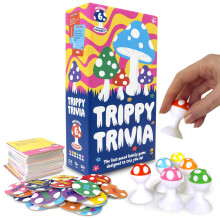 Exciting Trippy Trivia Game - Family Card Game 12+ Year Olds, 2-6 Players - Mushroom Themed Board Game with 125 Diverse Questions - Party Game For