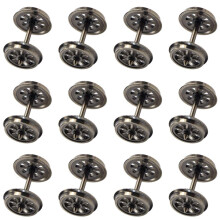 HP1487 12pcs HO Scale 36'' Metal Wheels for Model Trains 1:87 DC Wheels set Railway Layout & Couplings Accessory
