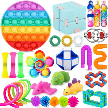 30PCS Fidget Toy Set, Fidget Pack For Anxiety Relief, Stress Sensory Toys for Autism, Sensory Fidget Toys with Pop Fidget, Infinite Cube for Party