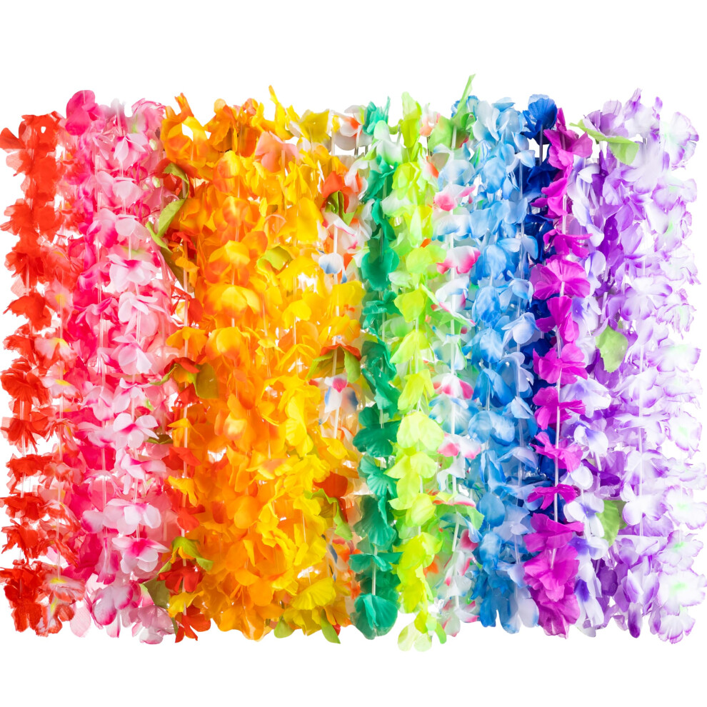 Joyin Toy 24 Counts Hawaiian Leis Bulk Tropical Flower Lei Hawaiian Lei Beach Hawaii Luau Party Favors D Coration Fournitures De F Te D'anniversa-image