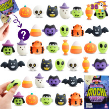 36 Pcs Halloween Mochi Squishy Toys in Blind Bags with 12 Halloween Characters for Stress Relief, Halloween Mystery Toy Surprise Bag for Kids