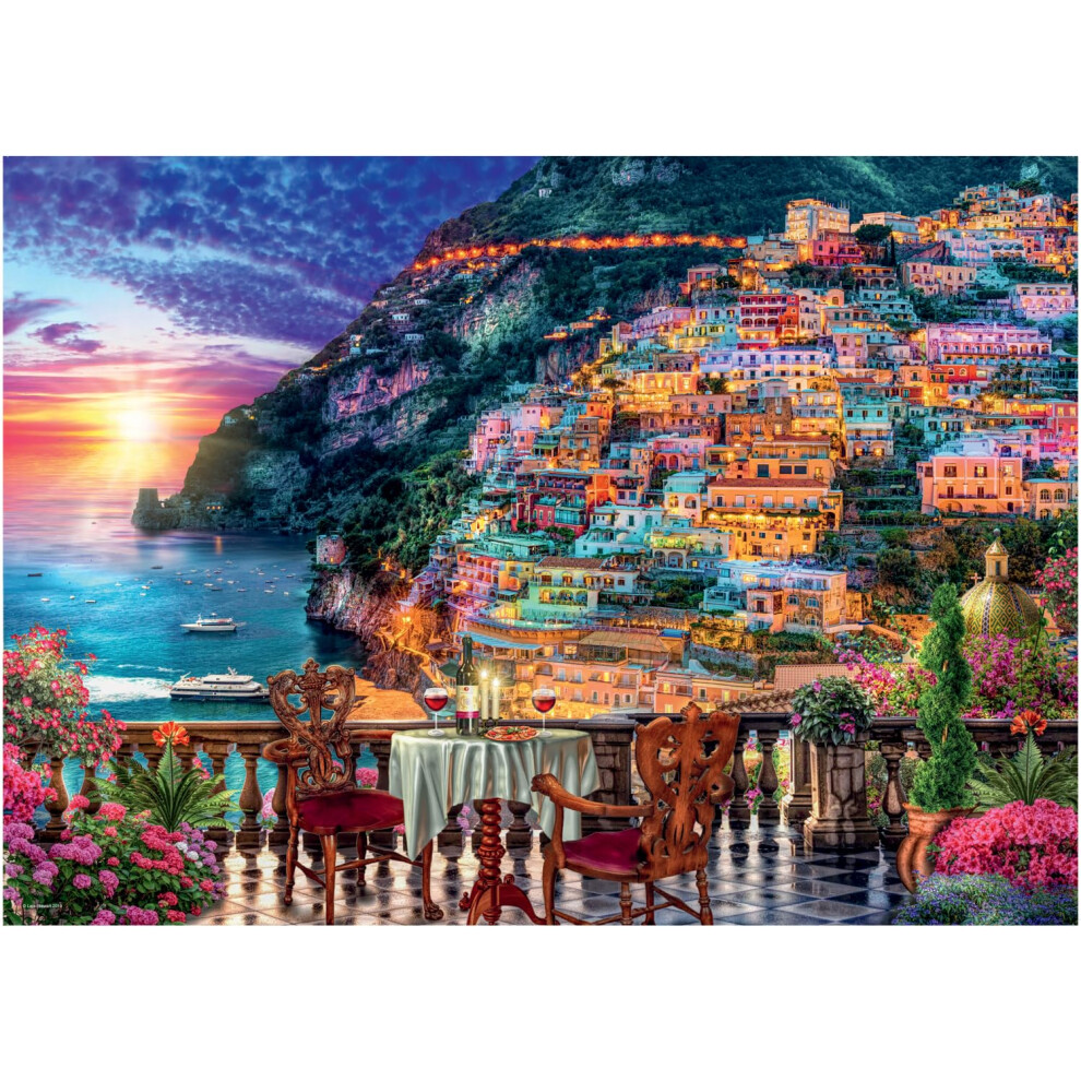 Dinner in Positano Italy 1000 Piece Jigsaw Puzzles for Adults and Kids Age 12 Years Up