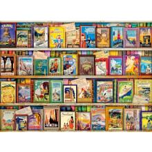 Vintage Travel Guides 500 Piece Jigsaw Puzzle for Adults and Kids Age 10 Years Up