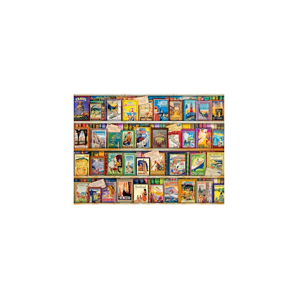 Vintage Travel Guides 500 Piece Jigsaw Puzzle for Adults and Kids Age 10 Years Up