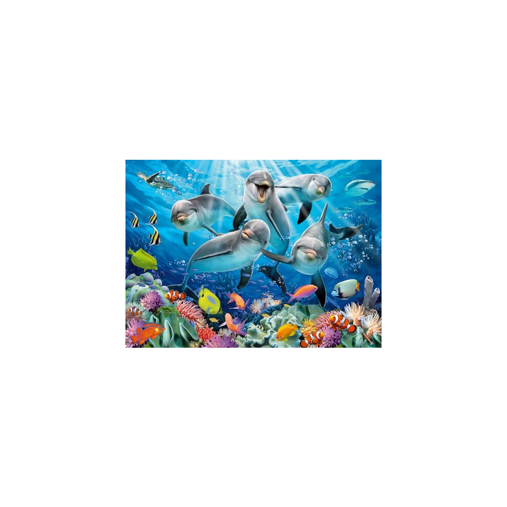 Ravensburger 12000200 - Dolphins In The Reef - 500 Pieces Jigsaw Puzzle – Puzzle For Adults And Kids Age 12 Years Up, Underwater Jigsaw Puzzle Coral