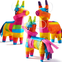 3 pcs mini burro pinatas 7 """" x5.5 """" Cinco de Mayo Rainbow Color para divertido festas taco suprimentos