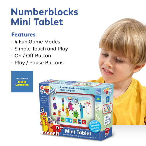 Mini Tablet Toy - Count With Number Blocks and Learn Basic Maths Skills - Perfect for Interactive Play & Child Development, Features 4 Fun Activities, 1