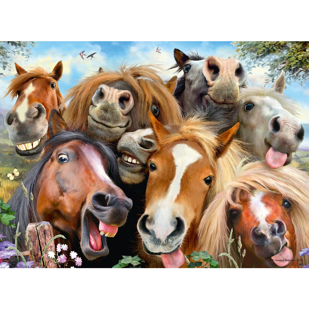 Selfies Horsing Around - Animal Jigsaw Puzzle for Adults and Kids Age 10 Years Up - 500 Pieces - Horse Toys