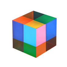 Cubo Colorato ECBANLI, Prisma in Acrilico 1.6 pollici, Giocattolo Fisico e Decorazione da Scrivania, 4cm