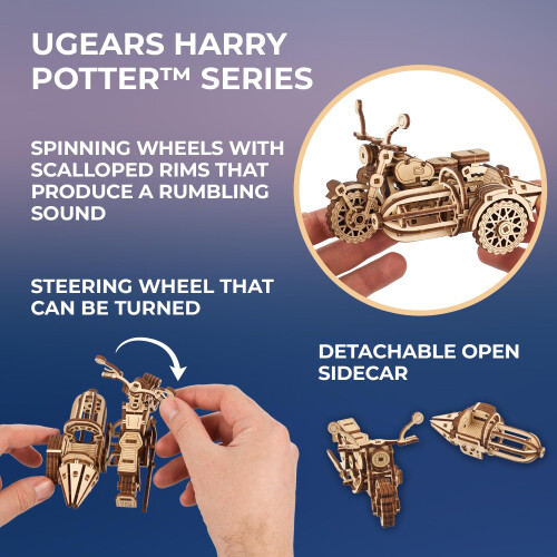 Motocicleta Voadora do Hagrid - Ugears - Quebra-Cabeça 3D em Madeira 2