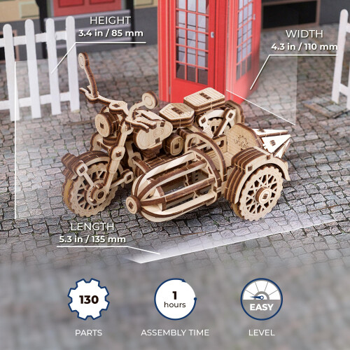 Motocicleta Voadora do Hagrid - Ugears - Quebra-Cabeça 3D em Madeira 1