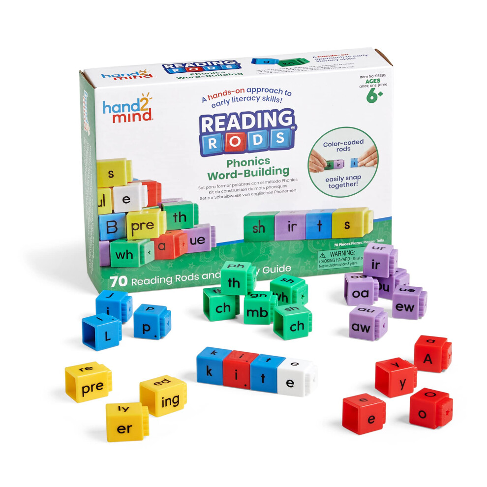 Reading Rods Phonics Word-Building, Learn to Read, Word Building Activities, Spelling Toys, Montessori Alphabet Letters, Reading Tools for Kids,