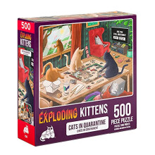Jigsaw Puzzles for Adults -Cats in Quarantine - 500 Piece Jigsaw Puzzles For Family Fun & Game Night