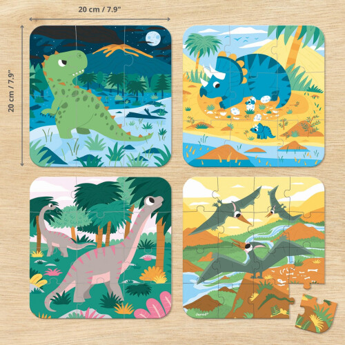 Janod J02657 4 Progressive Dinosaurs Difficulty Puzzle 2