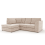 (Beige, 4 Seater Left Hand Facing Corner) Quilted Chenille Fabric Fullback Corner Sofa Range 1