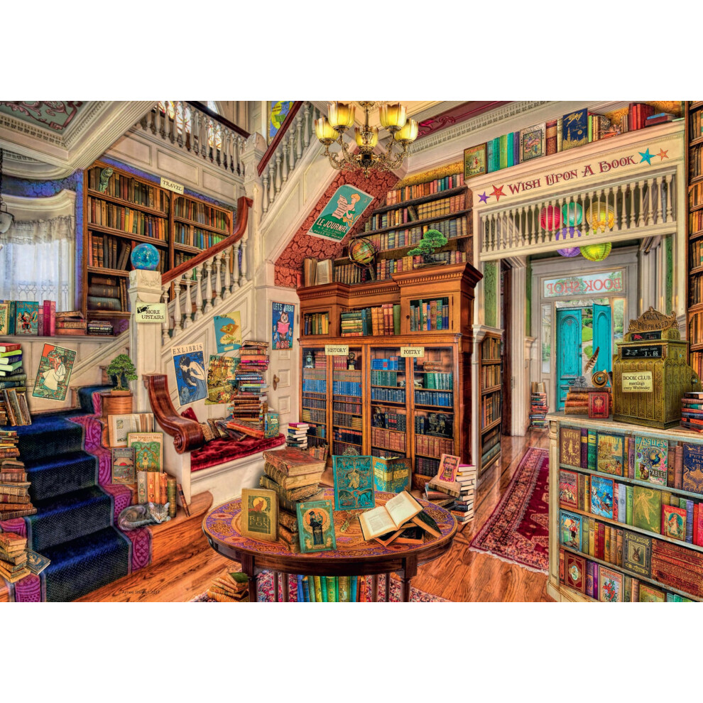 The Fantasy Bookshop 1000 Piece Jigsaw Puzzles for Adults and Kids Age 12 Years Up