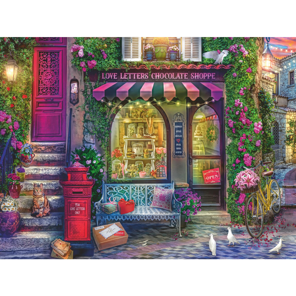 Ravensburger Women's Love Letters Chocolate Shop 1500 Piece Jigsaw Puzzle - Image 3