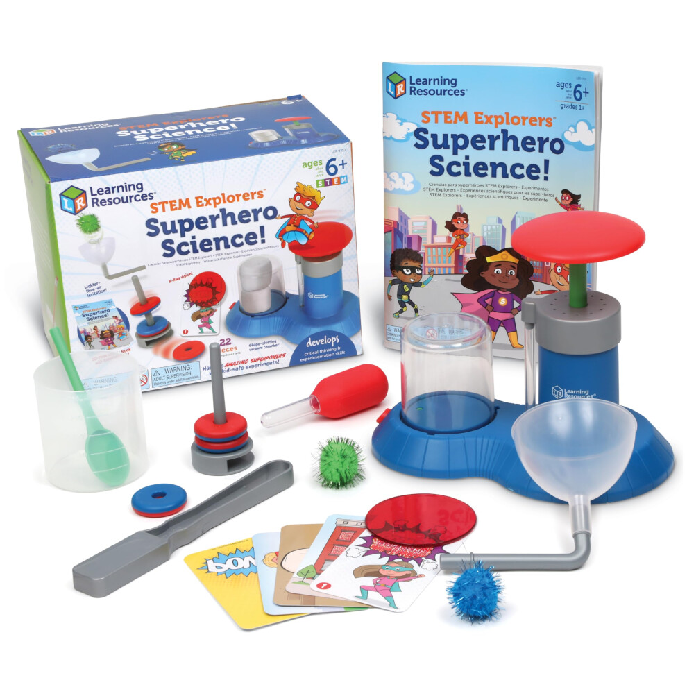 STEM Explorers Superhero Science, Science Kit for 6 Year Old Girls and Boys, Includes 10 Experiments