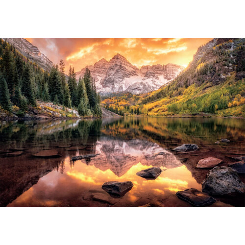 - Maroon Lake Reflection - 2000 Piece Jigsaw Puzzle