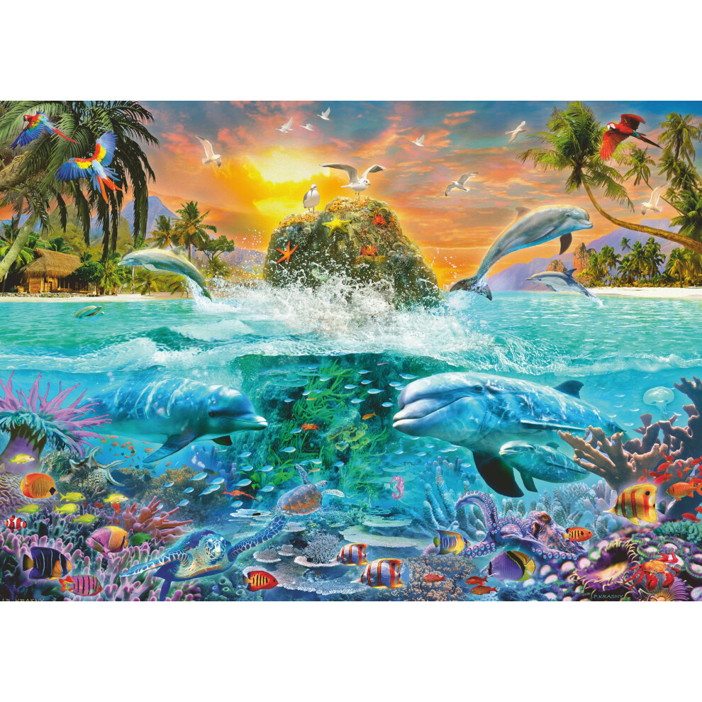 12000887 - Underwater Island - 1000 pieces jigsaw puzzle â Puzzle for adults and kids age 14 years up, Underwater jigsaw puzzle