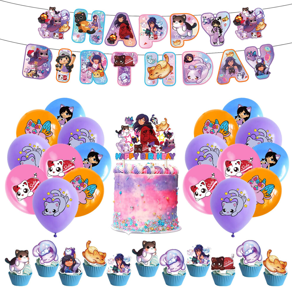 Aphmau Cat Birthday Decoration Aphmau Party Supplies Aphmau Plushies Birthday Balloons Aphmau Plushies Cat Balloons Birthday Aphmau Cat Cake