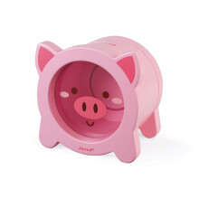 - Wooden Children's Piggy Bank 5.9 inch - See-Through Side and Magnetic Opening - Children's Room Decoration - Suitable for Ages 3 and Up, J04653