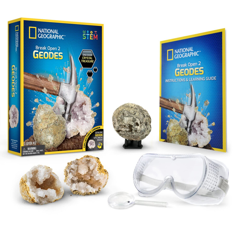 - National Geographic - Explorer Set - 2 Break Up Geodes - Educational and Science Game - STEM - JM80572M