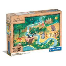 39813 The Jungle Book Jigsaw Story 1000 Pieces-Poster Included, Puzzle For Adults 14-99 Years, Gift For Men/Women, Map, Made In Italy, Multicolor