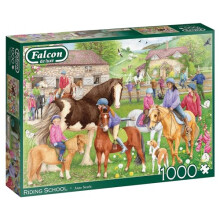 Falcon de Luxe Riding School Adult 1000-Piece Jigsaw Puzzle by Anne Searle - Exquisite Equestrian Center Scene - Premium Recycled Board - Eco-Friendly