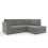(Grey, 4 Seater Right Hand Facing Corner) Quilted Chenille Fabric Fullback Corner Sofa Range 1