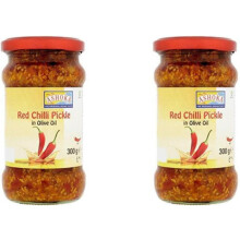 (Pack of 2) Ashoka Olive Oil Red Chilli Pickle Spicy Hot, 300g