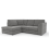 (Grey, 4 Seater Left Hand Facing Corner) Quilted Chenille Fabric Fullback Corner Sofa Range 1