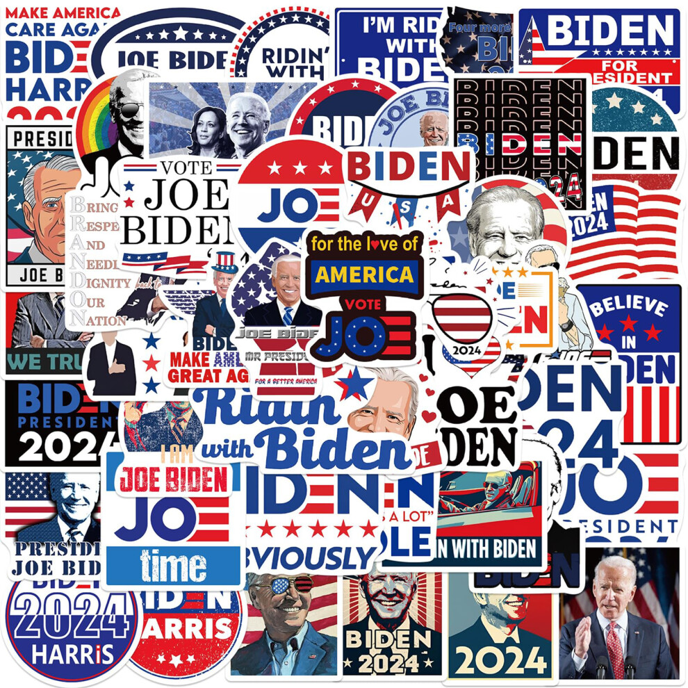 (Biden) Donald Trump 2024 Stickers, 50-Pack, Waterproof Decals
