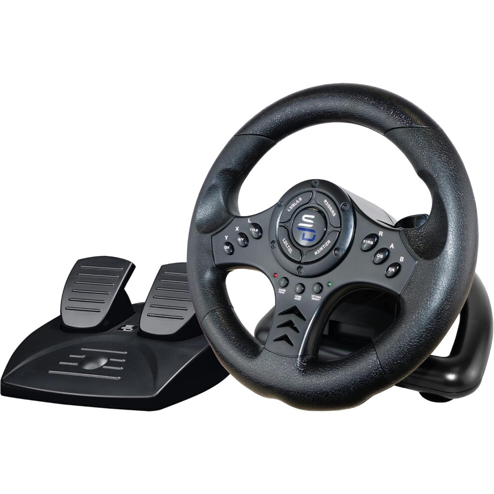 Racing steering wheel with pedal and paddle shifters for Xbox Serie X/S, Switch, PS4, Xbox One, PC (programmable for all games)